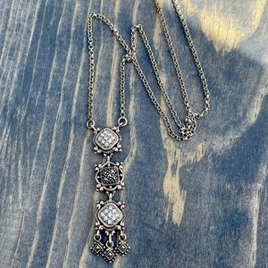 Sterling Silver Three Tier Pendant with Marcasites